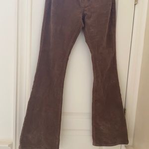 Brown corduroy flair leg jeans size small